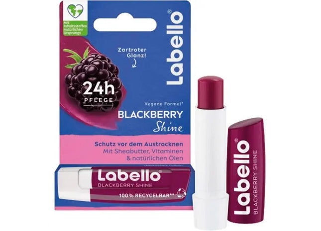 Labello Blackberry Shine Lip Balm, 5.5ml - Hydrating Tint with Natural Fruit Essence TK Gruppe® Grosshandel 