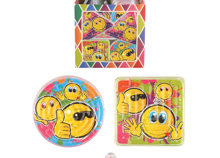 Labyrinth-Puzzle mit Smiley, 3 verschiedene Formen, Knobelspiel für Kinder TK Gruppe® Grosshandel 