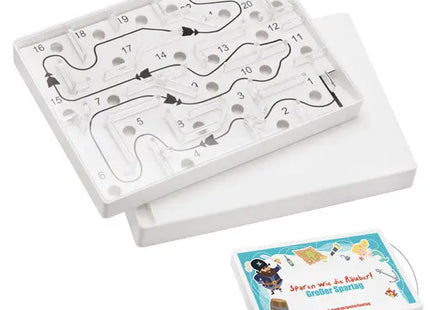 Labyrinth-Spiel in Weiß und Glasklar - Spannendes Geschicklichkeitsspiel für Geschick und Logik TK Gruppe® Grosshandel 