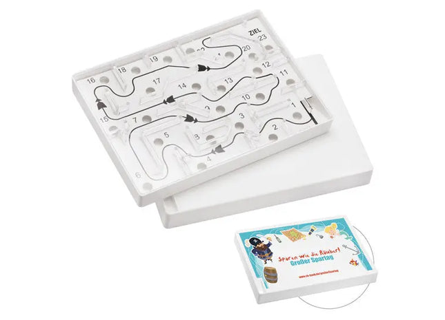 Labyrinth-Spiel in Weiß und Glasklar - Spannendes Geschicklichkeitsspiel für Geschick und Logik TK Gruppe® Grosshandel 