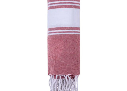 Lainen Beach Towel - Rot - Weiches Strandtuch aus hochwertigem Material TK Gruppe® Grosshandel 