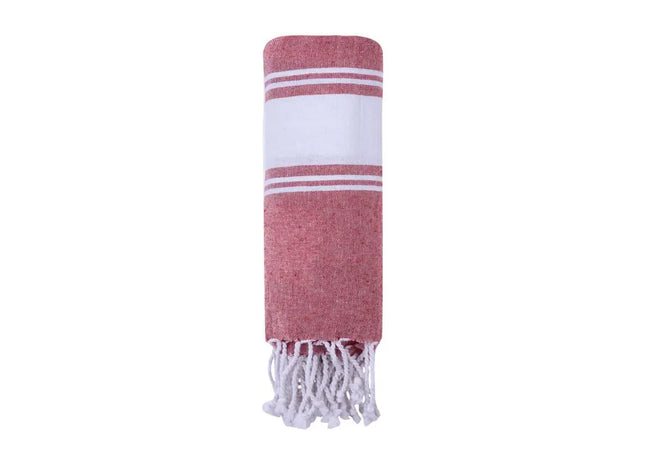 Lainen Beach Towel - Rot - Weiches Strandtuch aus hochwertigem Material TK Gruppe® Grosshandel 