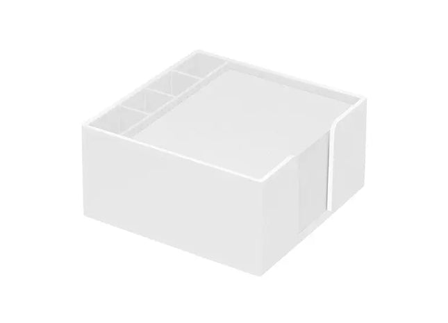 Lambda Zettelbox mit integriertem Köcher in Weiß – Stilvoller Büro-Organizer TK Gruppe® Grosshandel 