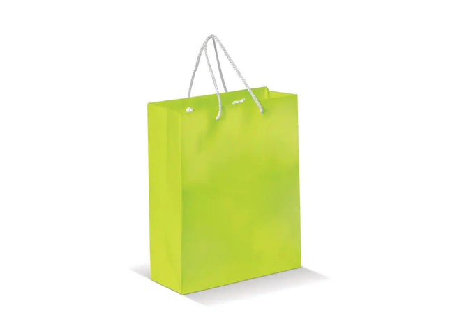 Laminierte Papiertasche, mittel - Hellgrün Robuste und stilvolle Tragetasche TK Gruppe® Grosshandel 
