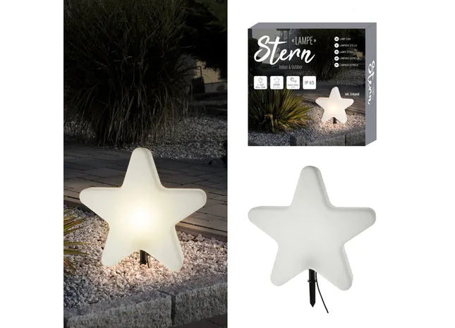 Lampe Stern, weiß, ca. 50cm Durchmesser, Outdoor – Festliche Beleuchtung | Moderne sternförmige Lampe TK Gruppe® Grosshandel 