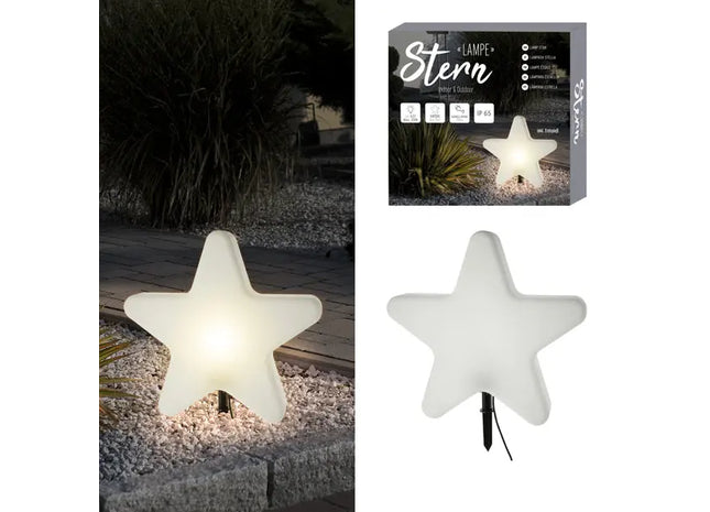 Lampe Stern, weiß, ca. 75cm Durchmesser, Outdoor – Festliche Beleuchtung | Moderne sternförmige Lampe TK Gruppe® Grosshandel 