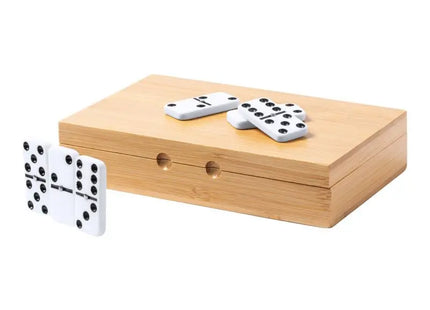 Landers Domino-Set in Naturholz - Klassisches Legespiel für strategischen Spielspaß TK Gruppe® Grosshandel 