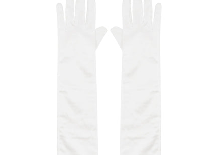 Lange Weiße Handschuhe 45cm für Erwachsene - Elegante Abendgarderobe-Accessoires TK Gruppe® Grosshandel 