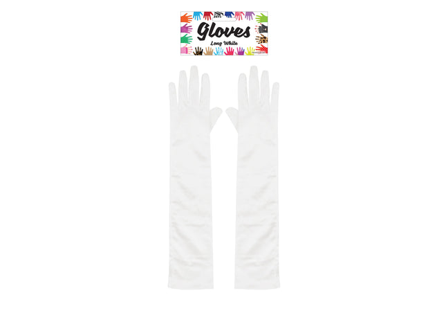 Lange Weiße Handschuhe 45cm für Erwachsene - Elegante Abendgarderobe-Accessoires TK Gruppe® Grosshandel 