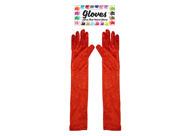 Lange rote Samthandschuhe 55cm - Elegante Abendhandschuhe für Erwachsene TK Gruppe® Grosshandel 