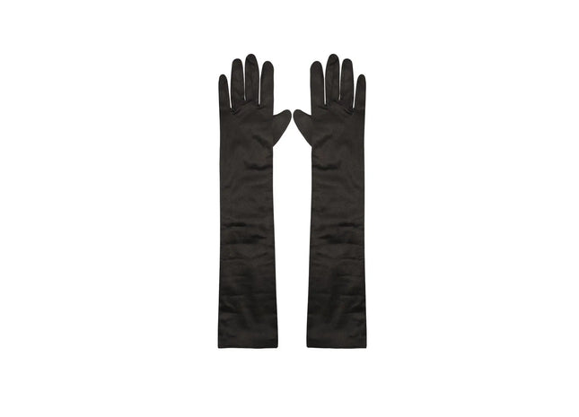 Lange schwarze Handschuhe 45 cm für Erwachsene, elegant und robust TK Gruppe® Grosshandel 