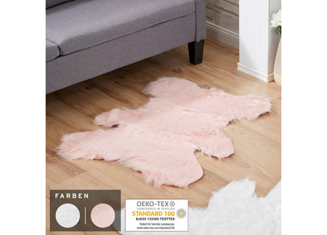 Langhaar Bär Dekofell, 2er Set, Ca. 75x90cm – Luxuriöse Gemütlichkeit TK Gruppe® Grosshandel 