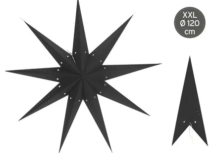 Large Black Paper Star: 9-Point, Extra Large, Approx. 120cmD - SEO-Optimized Listing for Visibility TK Gruppe® Grosshandel 