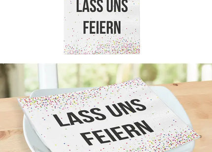 Lass uns Feiern Servietten - Festlicher 20er Pack für Partys & Veranstaltungen TK Gruppe® Grosshandel 