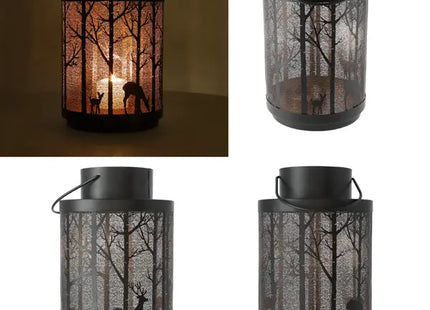 Laterne mit Wintermotiv, 30 cm Hoch – Stimmungsvolle Beleuchtung für die Feiertage TK Gruppe® Grosshandel 