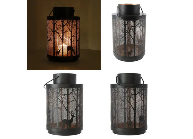 Laterne mit Wintermotiv, 30 cm Hoch – Stimmungsvolle Beleuchtung für die Feiertage TK Gruppe® Grosshandel 