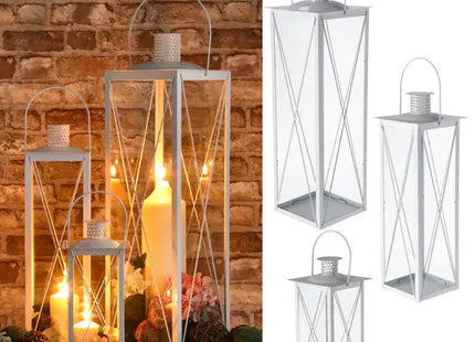 Laternenset, Basic, weiß, 3-teilig – Moderne Laternen | Stilvolle, vielseitige Kerzenhalter TK Gruppe® Grosshandel 