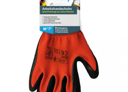 Arbeitshandschuhe Rot/Schwarz aus Polyester/Latex, Größen M-XL - Robust & Griffsicher TK Gruppe® Grosshandel 