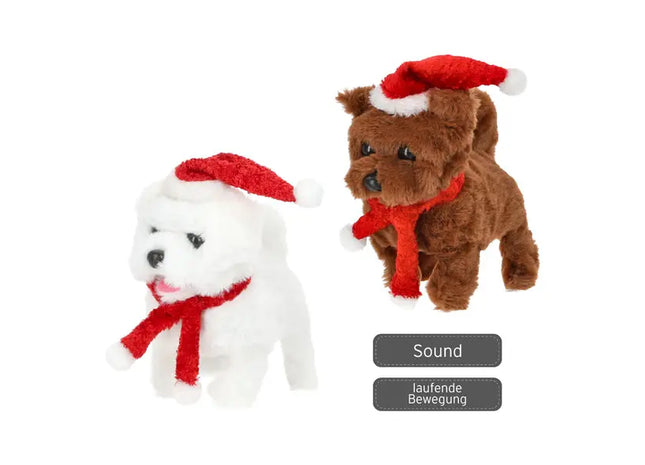 Laufender Weihnachts-Hund, Set mit 2, ca. 15x17cm - Festliche Deko TK Gruppe® Grosshandel 
