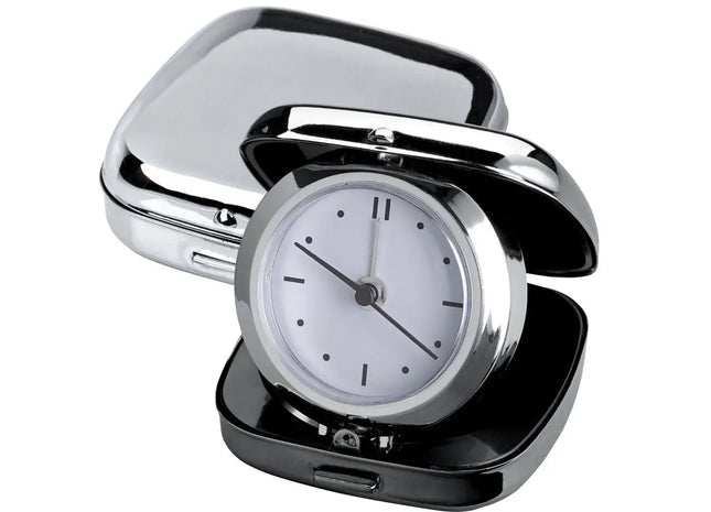 Lausanne Metall Reisewecker - Robustes Silbergrau, Kompakt und Tragbar TK Gruppe® Grosshandel 