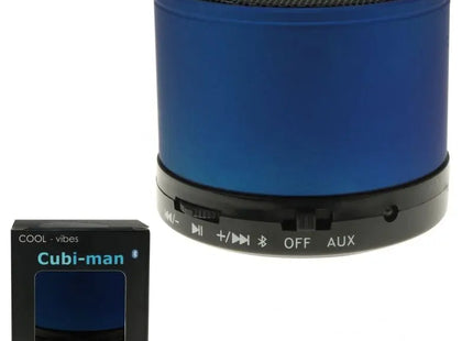 Lautsprecher und Radio "Cubi-Man 2.0" in Blau mit Bluetooth TK Gruppe® Grosshandel 