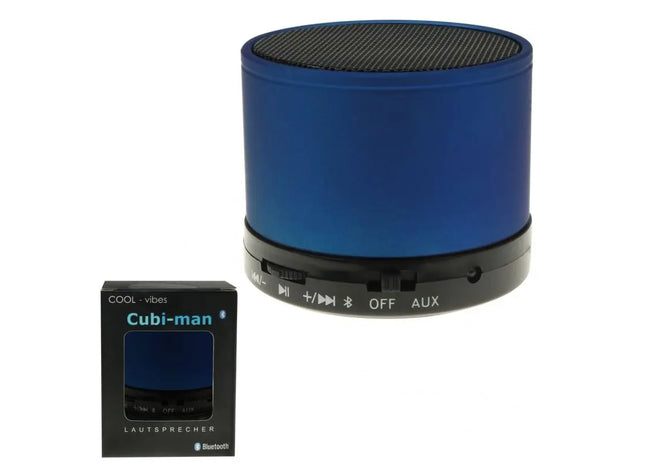 Lautsprecher und Radio "Cubi-Man 2.0" in Blau mit Bluetooth TK Gruppe® Grosshandel 