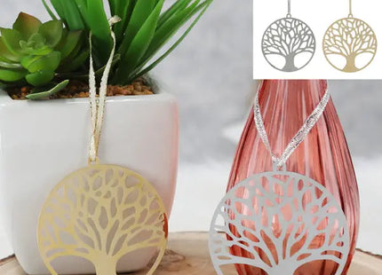 Lebensbaum Metallhänger, klein, 7cm Durchmesser, 2er Set - Dekoration TK Gruppe® Grosshandel 