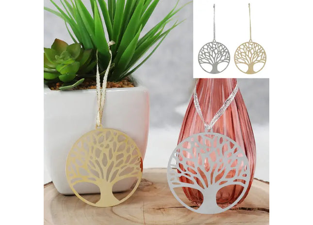 Lebensbaum Metallhänger, klein, 7cm Durchmesser, 2er Set - Dekoration TK Gruppe® Grosshandel 