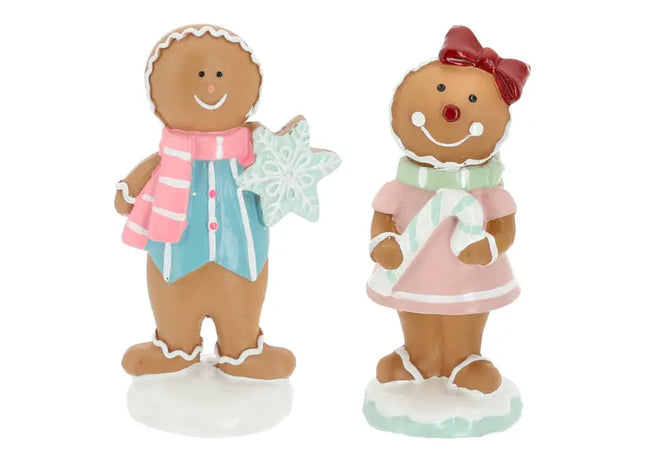 Lebkuchenfiguren „Candy“, 2er-Set, 12 cm hoch – Festliche und fröhliche Dekoration TK Gruppe® Grosshandel 