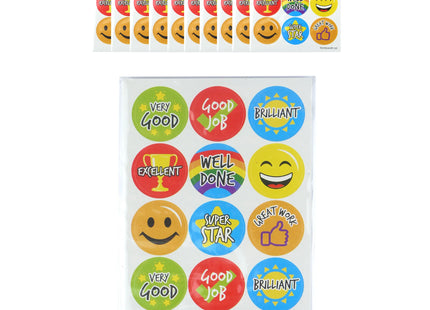 Lehrer Aufkleber 2,5 cm, 18 Stück Pro Blatt – Bunte Schulsticker für Lehrer TK Gruppe® Grosshandel 