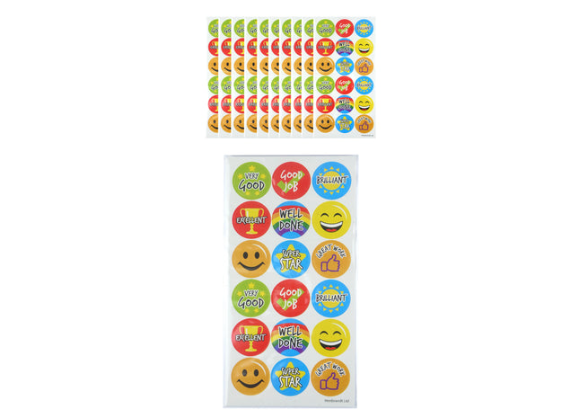 Lehrer Aufkleber 2,5 cm, 18 Stück Pro Blatt – Bunte Schulsticker für Lehrer TK Gruppe® Grosshandel 