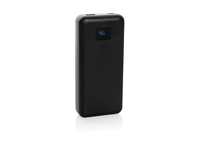 Leistungsstark: Gridley 20.000mAh 65W Laptop Powerbank aus RCS rPlastik – Schwarz TK Gruppe® Grosshandel 