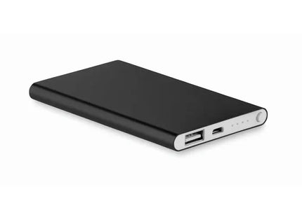 Leistungsstarke Powerbank 4000 mAh POWERFLAT - Schwarz - Kompakt, Zuverlässig und Stilvoll TK Gruppe® Grosshandel 