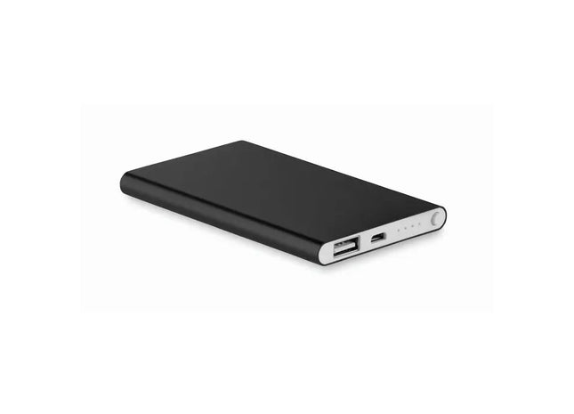 Leistungsstarke Powerbank 4000 mAh POWERFLAT - Schwarz - Kompakt, Zuverlässig und Stilvoll TK Gruppe® Grosshandel 