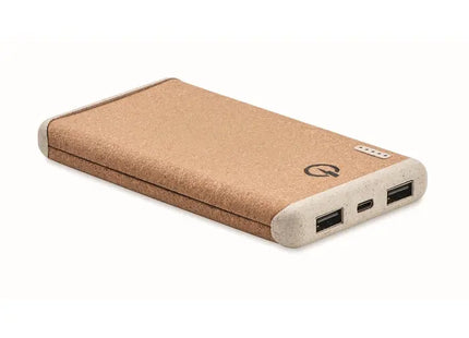 Leistungsstarke Powerbank mit Ladestation RALIA – Tragbares Ladegerät in Beige TK Gruppe® Grosshandel 