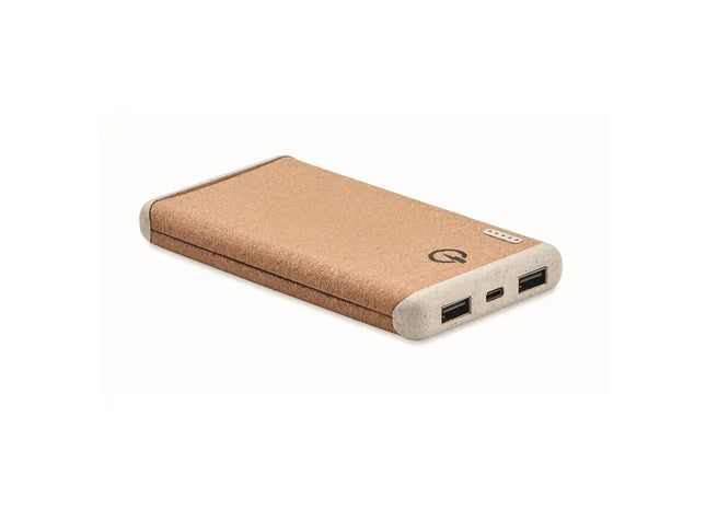 Leistungsstarke Powerbank mit Ladestation RALIA – Tragbares Ladegerät in Beige TK Gruppe® Grosshandel 