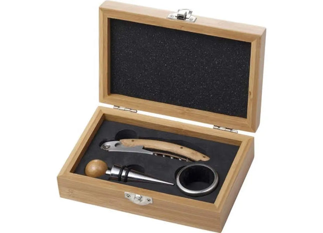 Leonies Bambus & Stahl Weinset: Eleganz & Funktionalität TK Gruppe® Grosshandel 