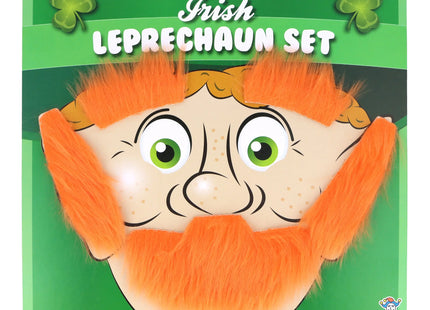 Leprechaun Bart - Und Augenbrauen-Set, komplettes Kostümzubehör für Karneval und Mottopartys TK Gruppe® Grosshandel 