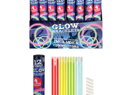 Leuchtarmbänder im 12er-Pack, Leuchtarmbänder in Blau, 4 verschiedene Sorten, Partyzubehör TK Gruppe® Grosshandel 