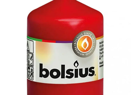 Leuchtend Rote Säulenkerze, 80mm Höhe x 58mm Durchmesser - Markanter Dekorationsakzent TK Gruppe® Grosshandel 