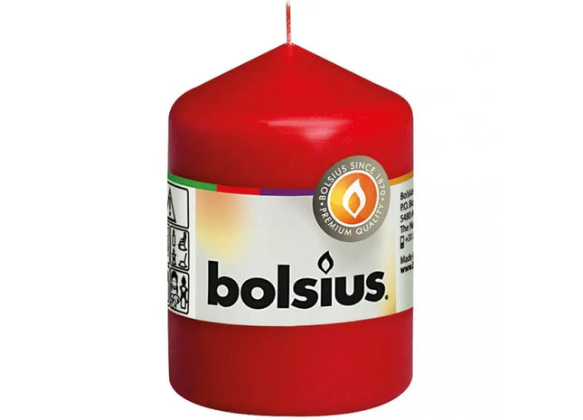 Leuchtend Rote Säulenkerze, 80mm Höhe x 58mm Durchmesser - Markanter Dekorationsakzent TK Gruppe® Grosshandel 