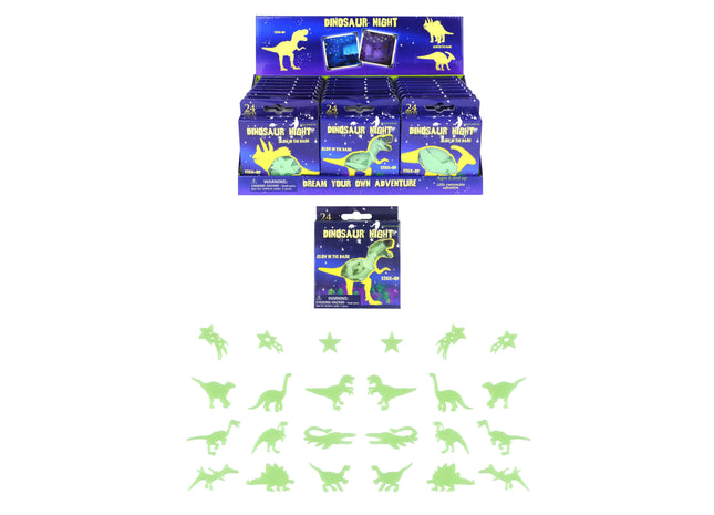 Leuchtende Dinosaurier G.I.D., 5-6,5 cm, Box mit 24 Teilen - Spannendes Nachtlicht-Spielzeug TK Gruppe® Grosshandel 