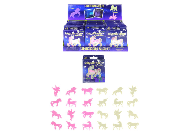 Leuchtende Einhörner G.I.D., 5-6,5 cm, Box mit 24 Teilen - Magic Night Toys TK Gruppe® Grosshandel 
