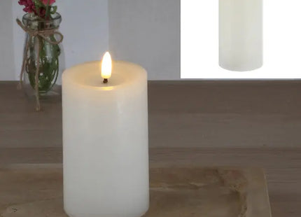 Leuchtende LED Wachskerze, Strahlendes Licht, Reinweiß, ca. 7,5x15cmH - Umweltfreundliche Flamme TK Gruppe® Grosshandel 