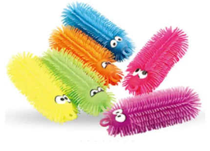 Leuchtende LED Zottelraupen, 12cm, 4er-Set - Bunte Nachtlicht-Freunde TK Gruppe® Grosshandel 