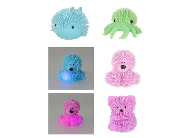 Leuchtende LED Zotteltiere, 10cm, 4er-Set - Niedliche Lichtspielgefährten TK Gruppe® Grosshandel 