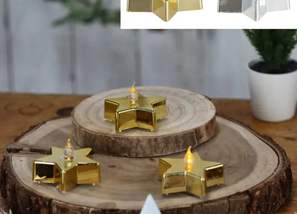 Leuchtende Sternenkerzen, 2er-Pack, Präsentationsbox, LED Teelichter TK Gruppe® Grosshandel 