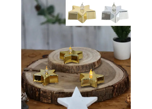 Leuchtende Sternenkerzen, 2er-Pack, Präsentationsbox, LED Teelichter TK Gruppe® Grosshandel 