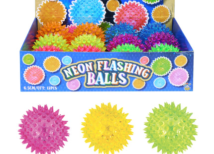 Leuchtender Hundeball Spikey Mit LED, Bunt Gemischt, Robust, 6,5 cm Durchmesser - 6Er Pack TK Gruppe® Grosshandel 