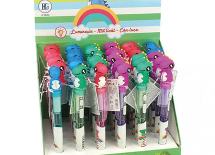 Leuchtender Kugelschreiber DINO, 16 cm - Präsentationsdisplay für Nachtschreiben TK Gruppe® Grosshandel 